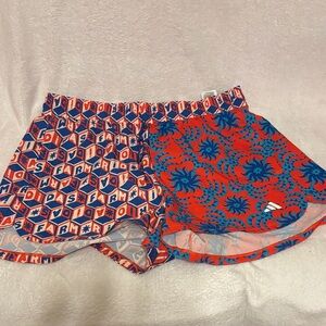 adidas x FarmRio Red and Blue Patterned Women's Athletic Shorts